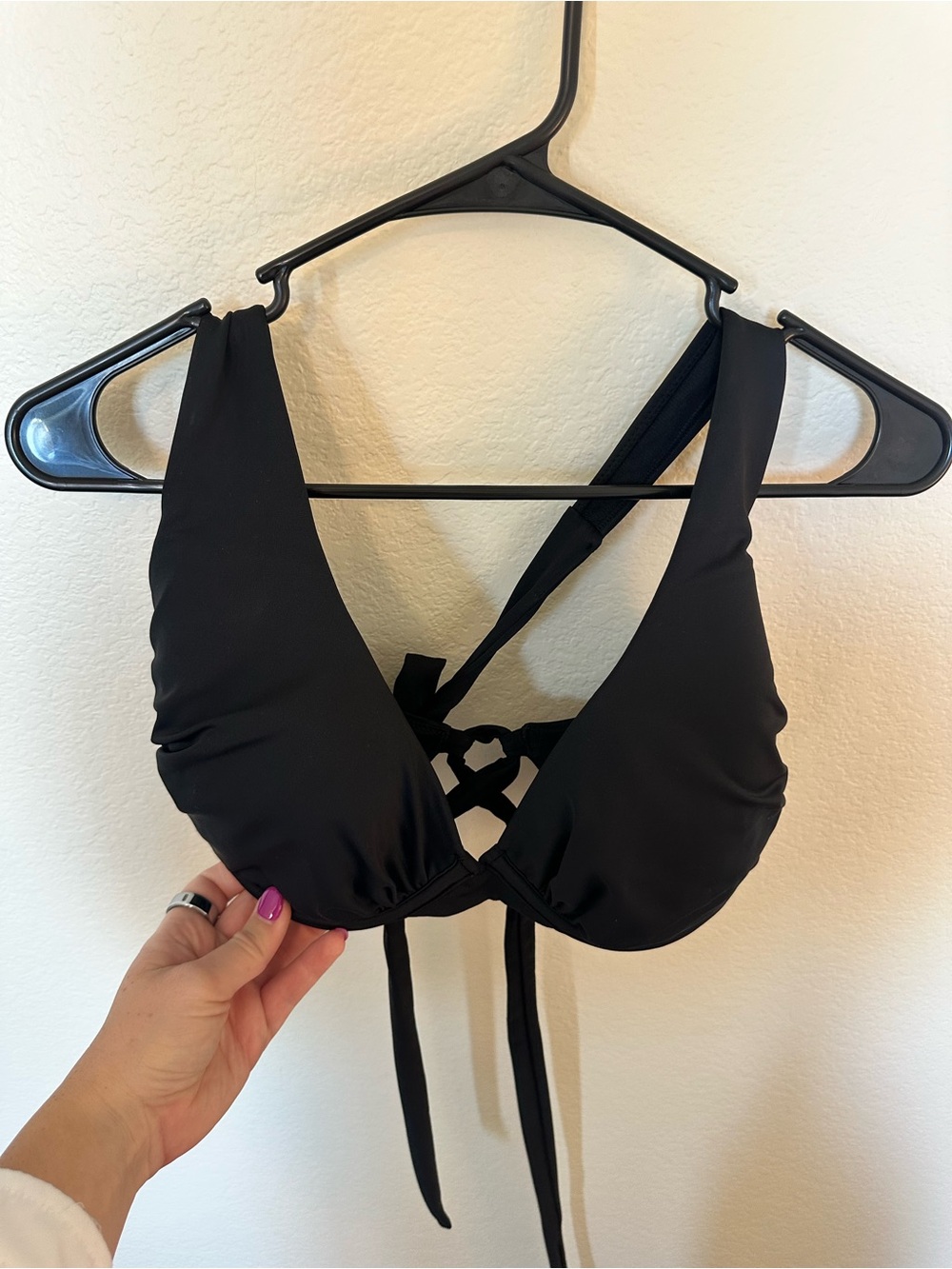 Adore Me Black Halter Bikini Top